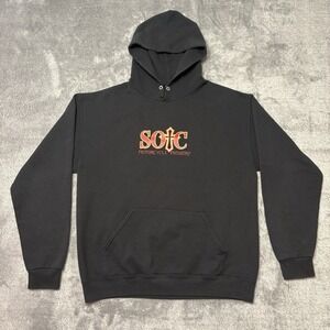 Jerzees Hoodie Mens L Black SOIC Motorcycle Ministry Graphic Pullover